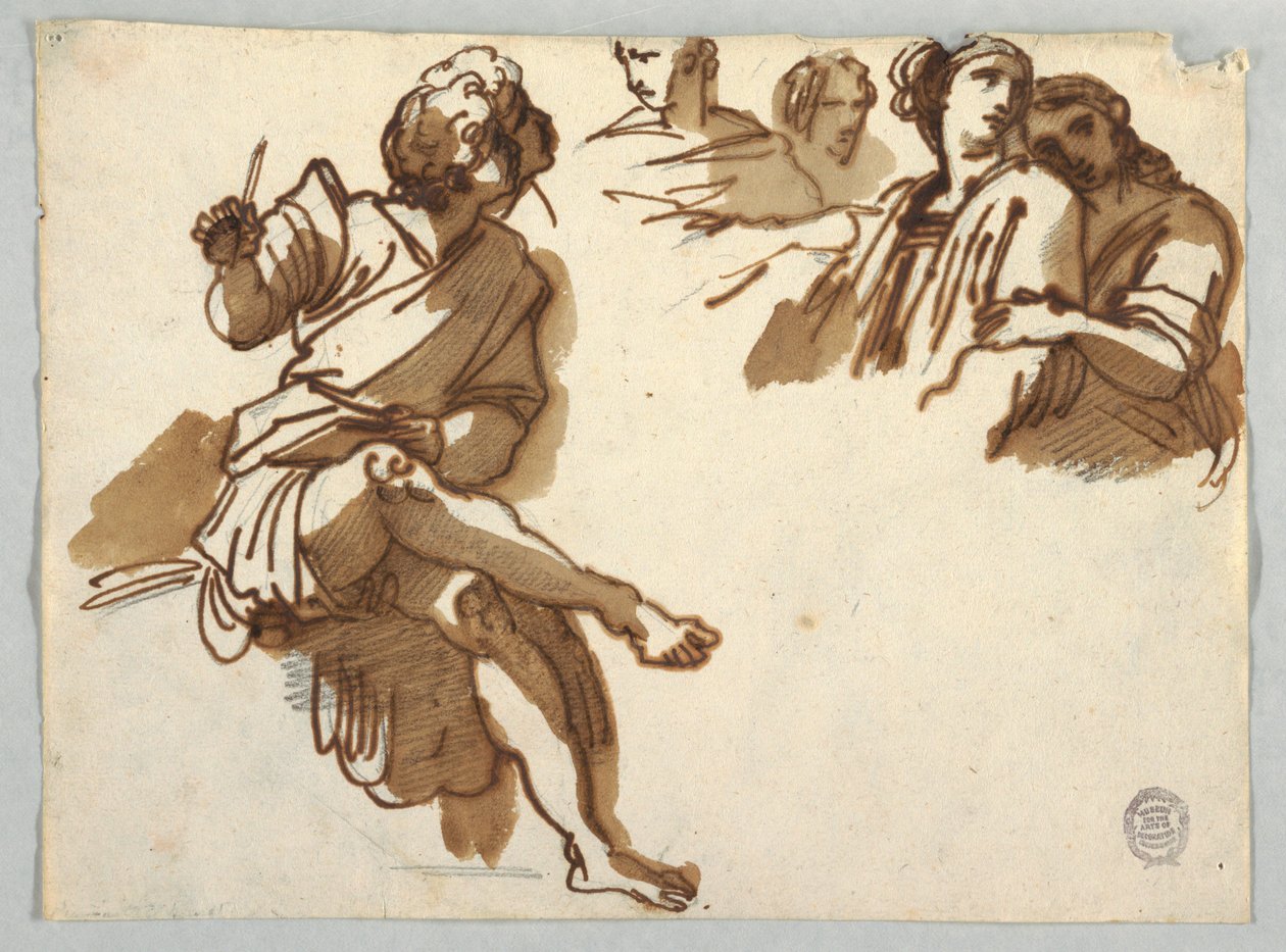Fem figurer fra Parnassus av Raphael Sanzio av Felice Giani