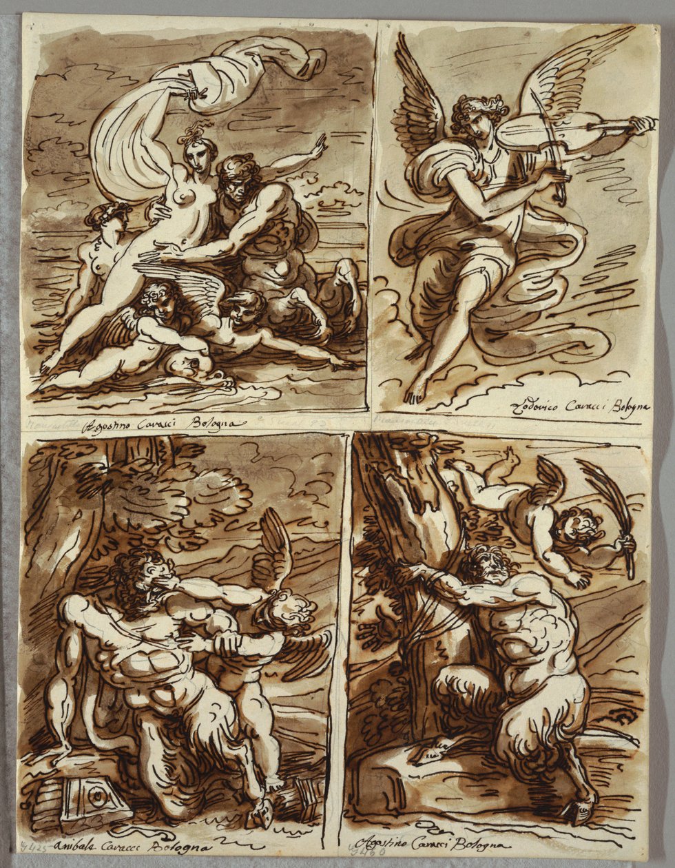 Glauco og Scylla, studie etter Agostino Carracci av Felice Giani