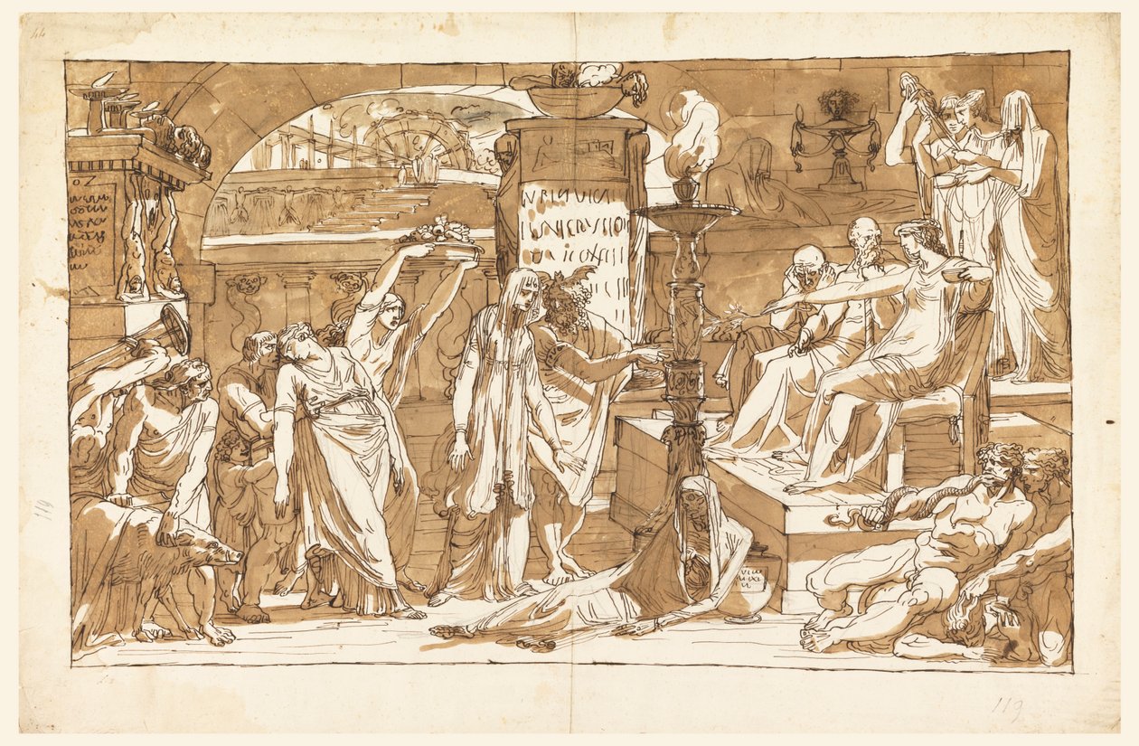 Hades; Persefone i underverdenen (tilbud til Proserpine) av Felice Giani