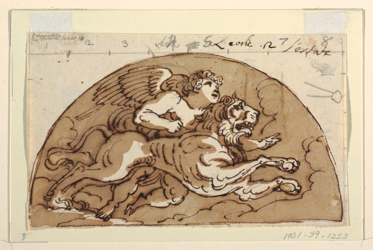 Leo, Lunette for Ceiling, Octagonal Room, Palazzo Milzetti, Faenza av Felice Giani