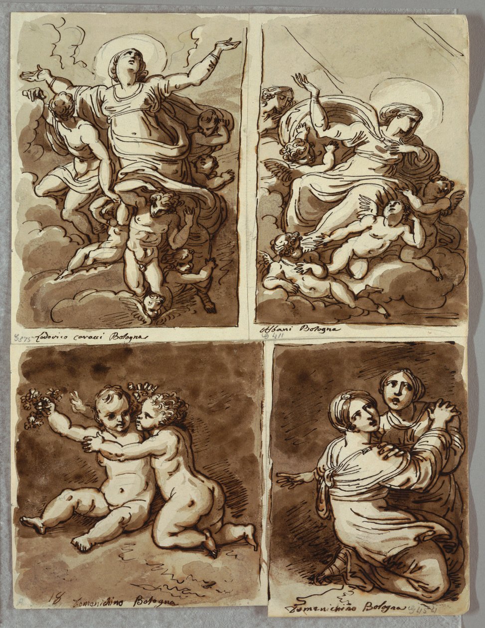 Lunette med St. Peter og St.Paul med St. Matteus og profeten Jesaja, Studer etter Sebastiano del Piombo av Felice Giani