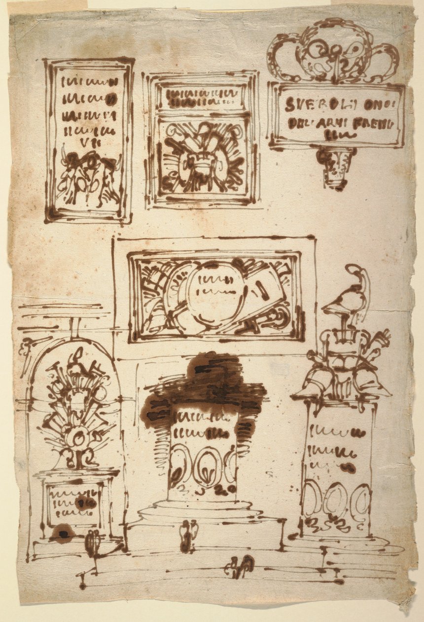 Minnetabletter for Severoli-familien, Faenza av Felice Giani
