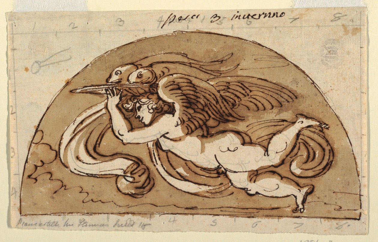 Fiskene, Lunette for Ceiling, Octagonal Room, Palazzo Milzetti, Faenza av Felice Giani