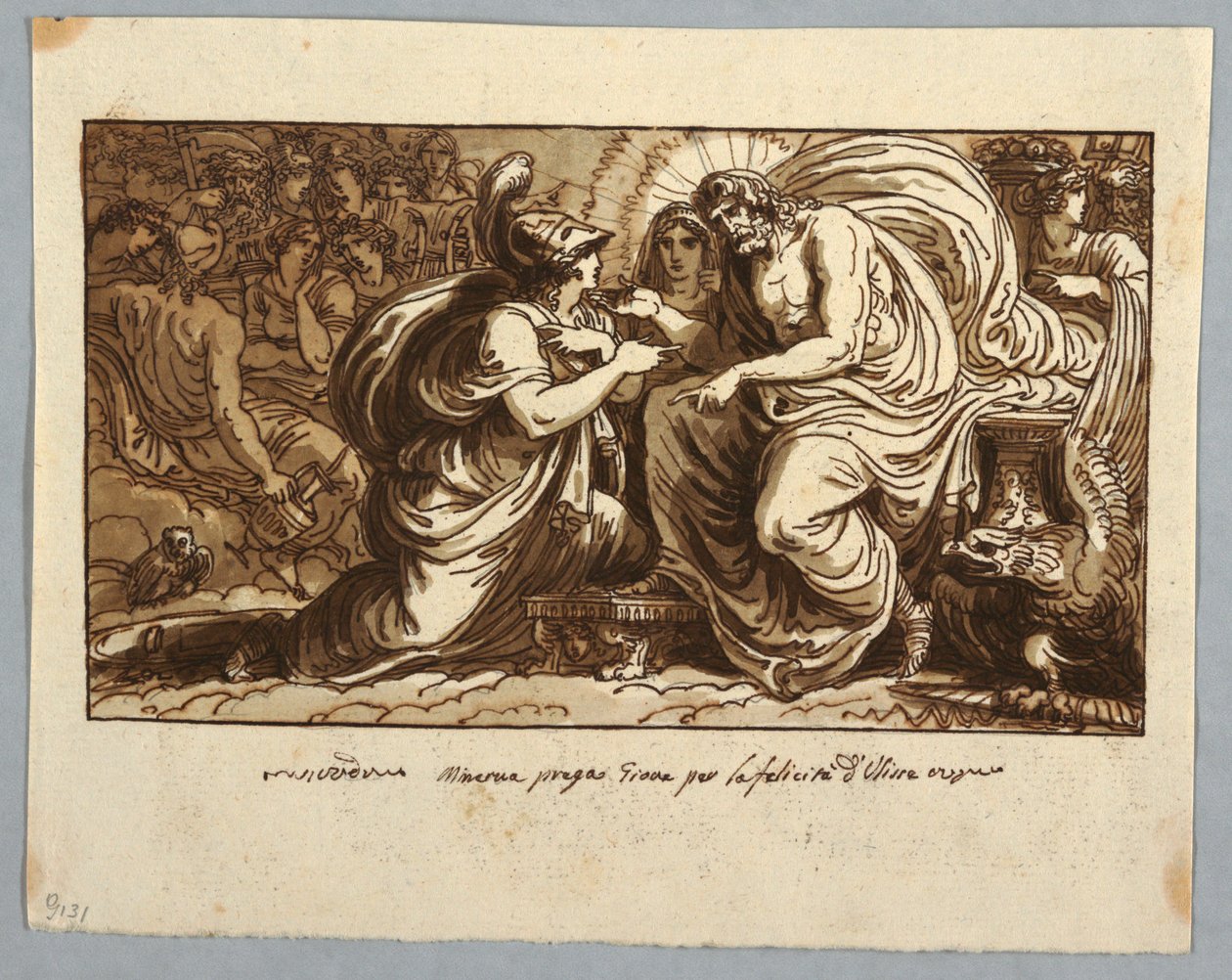 Ark fra en skissebok: Minerva spør Jupiter om Ulysses