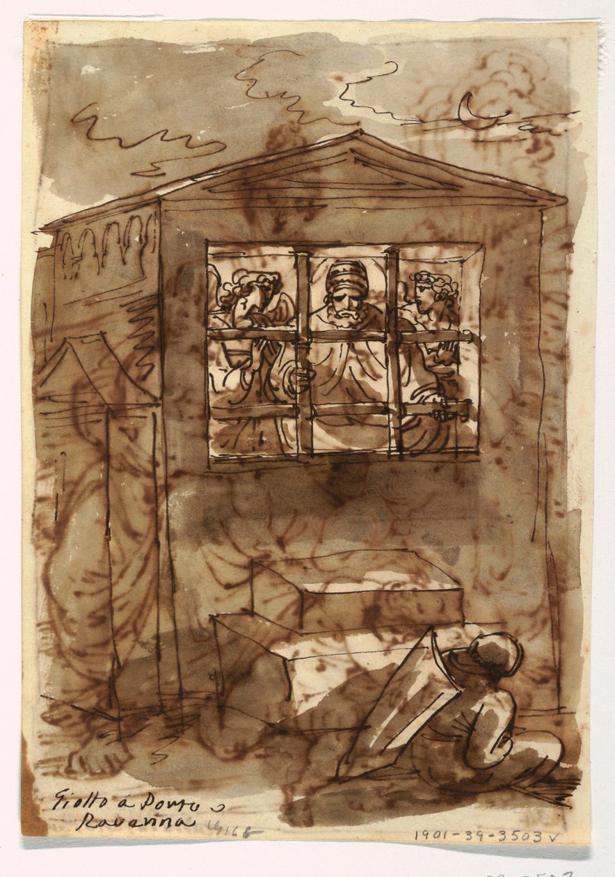 Skissebok Folio, pave Sixtus II og diakon av Felice Giani