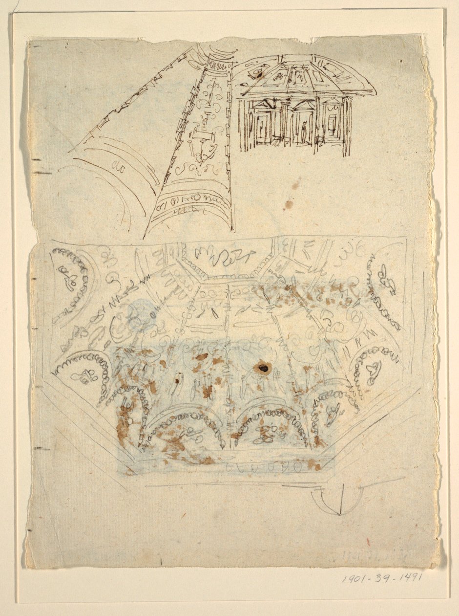 Studie for Apollo-rommet, Palazzo Milzetti, Faenza av Felice Giani