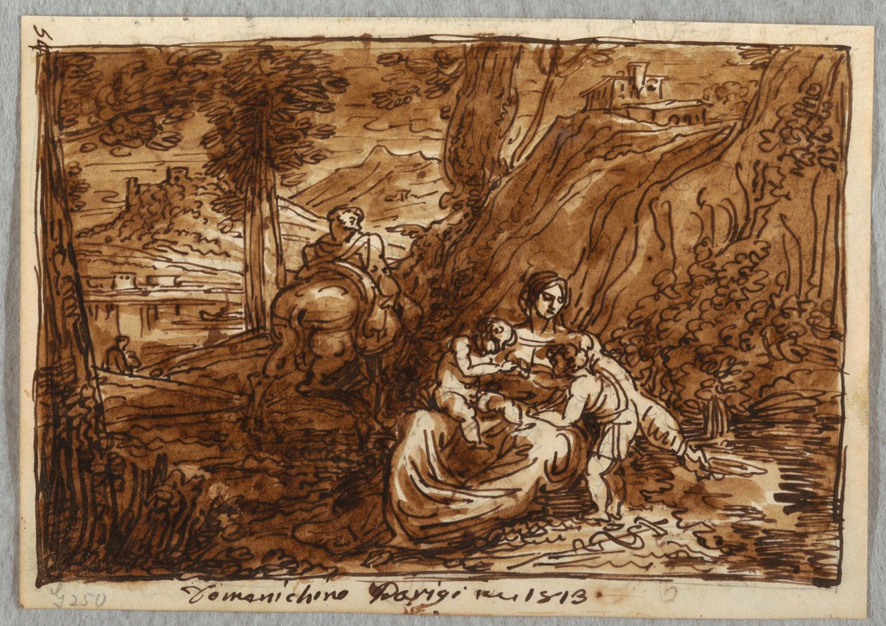 Flykten til Egypt, etter Domenichino av Felice Giani