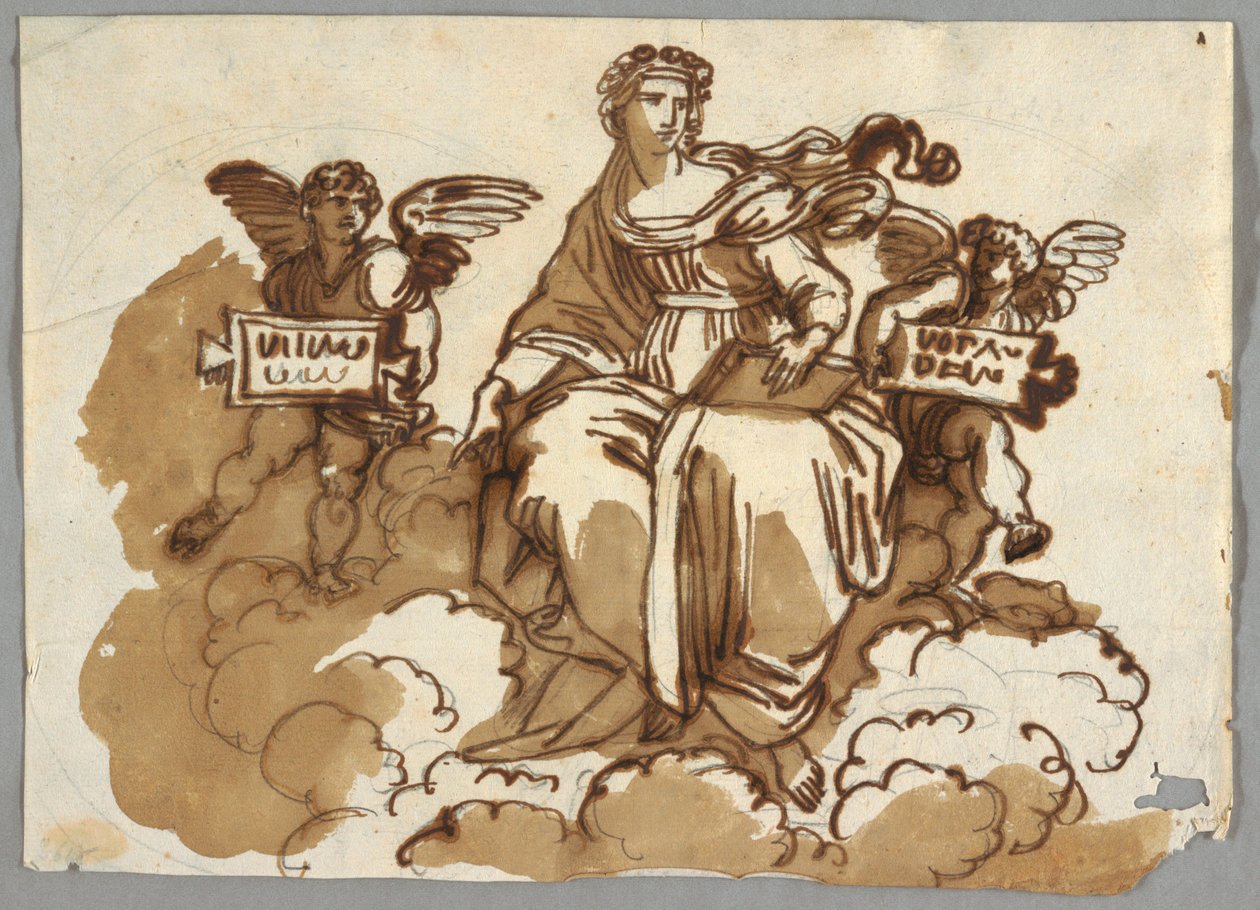 Teologi, etter Raphael Sansio, Stanza della Segnatura, Vatikanet av Felice Giani