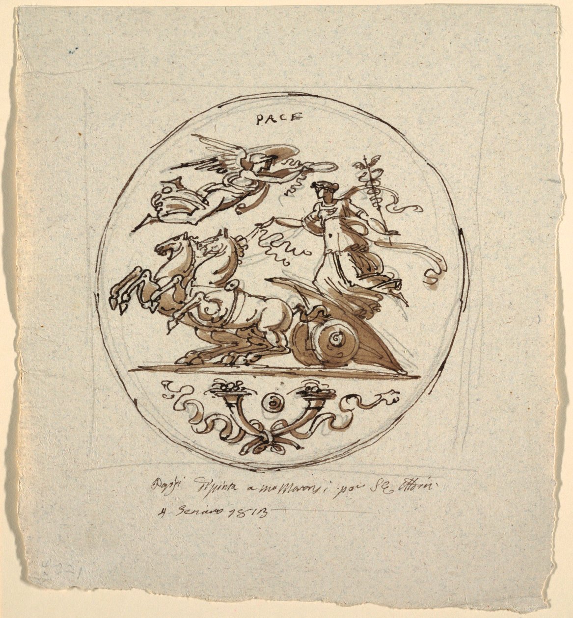 Triumph of Peace, Roundel, for Aldini-villaen i Montmorency av Felice Giani