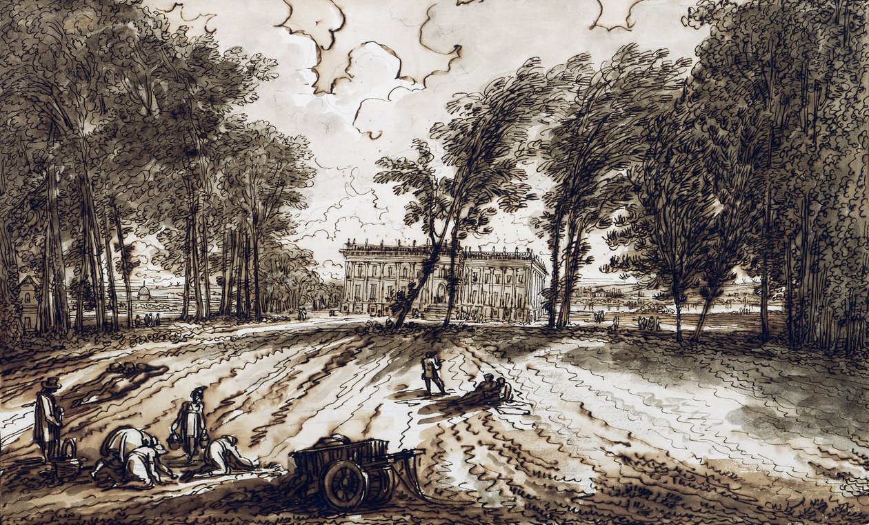Utsikt over Villa Aldini ved Montmorency av Felice Giani