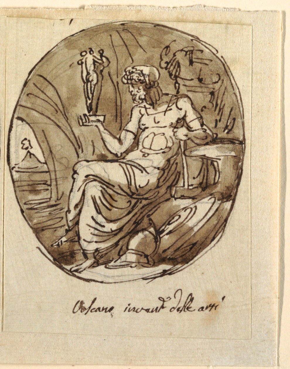 Vulcan, design for hvelvet tak, Sala dei Legislatori, Palazzo Conti-Sinibaldi, Faenza av Felice Giani
