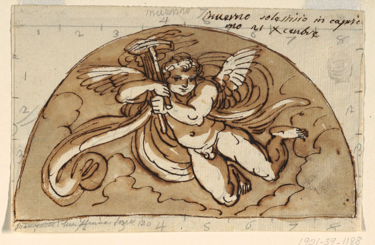 Winter, Lunette for Ceiling of the Octagonal Room, Palazzo Milzetti, Faenza av Felice Giani