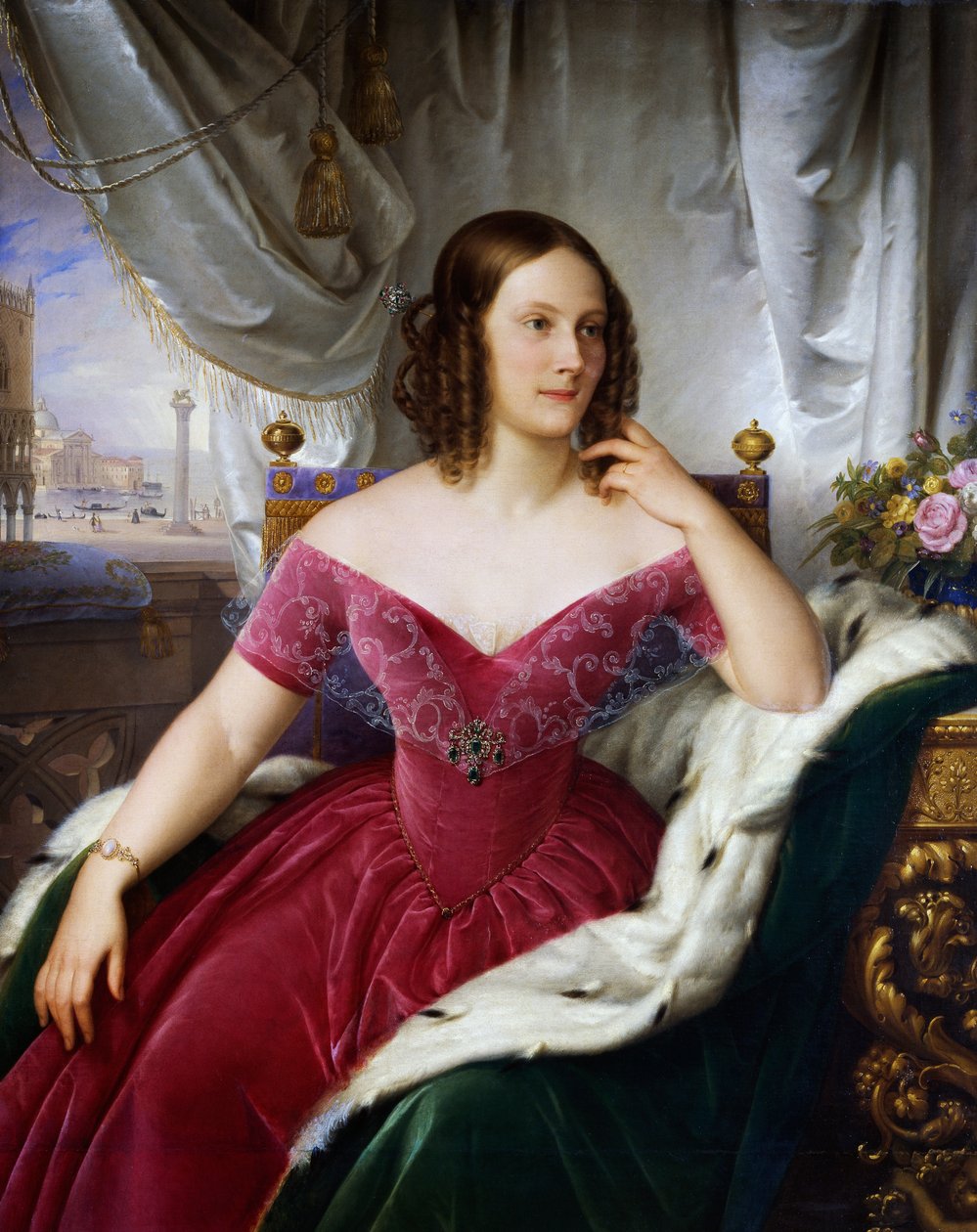 Portrett av Marie Friederike Charlotte von Wurttemberg (Stoccarda av Felice Schiavoni