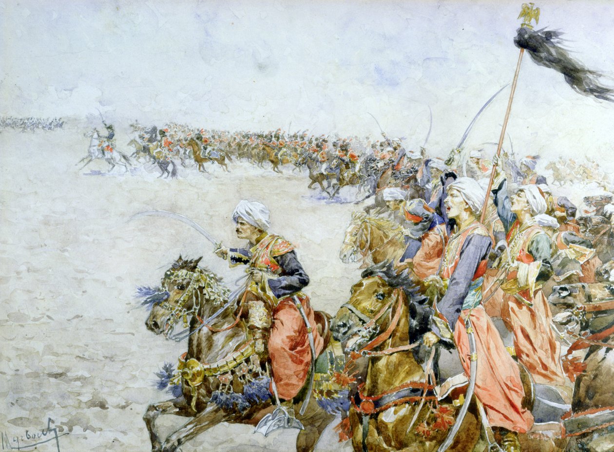 Anklagen mot mamelukkene i slaget ved Austerlitz, 2. desember 1805 av Felicien baron de Myrbach Rheinfeld