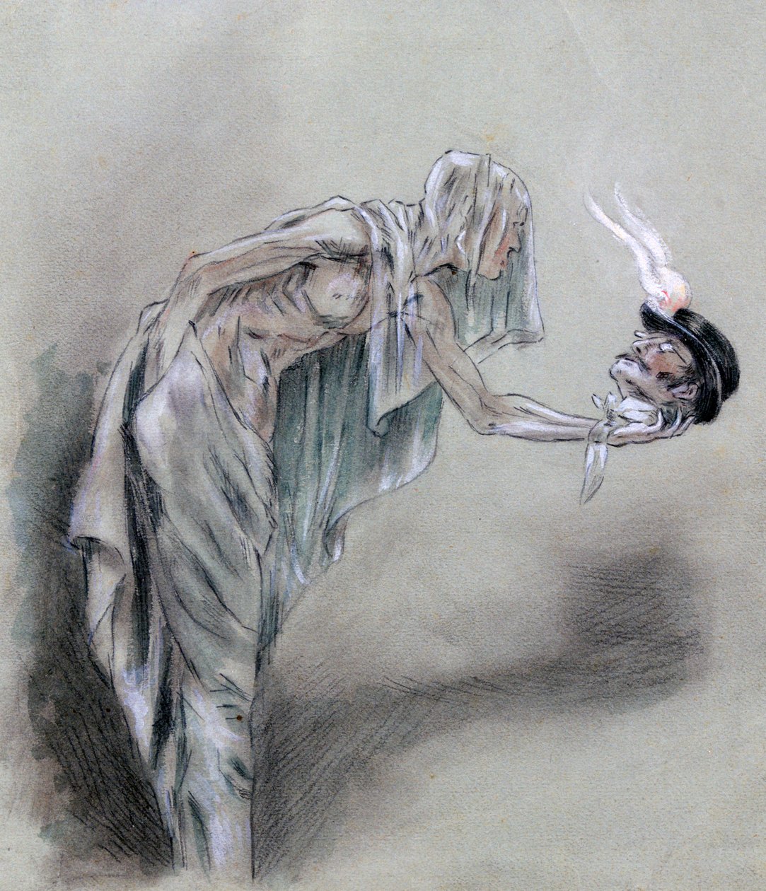 Blant de forbipasserende, c1850-1898 av Felicien Joseph Victor Rops
