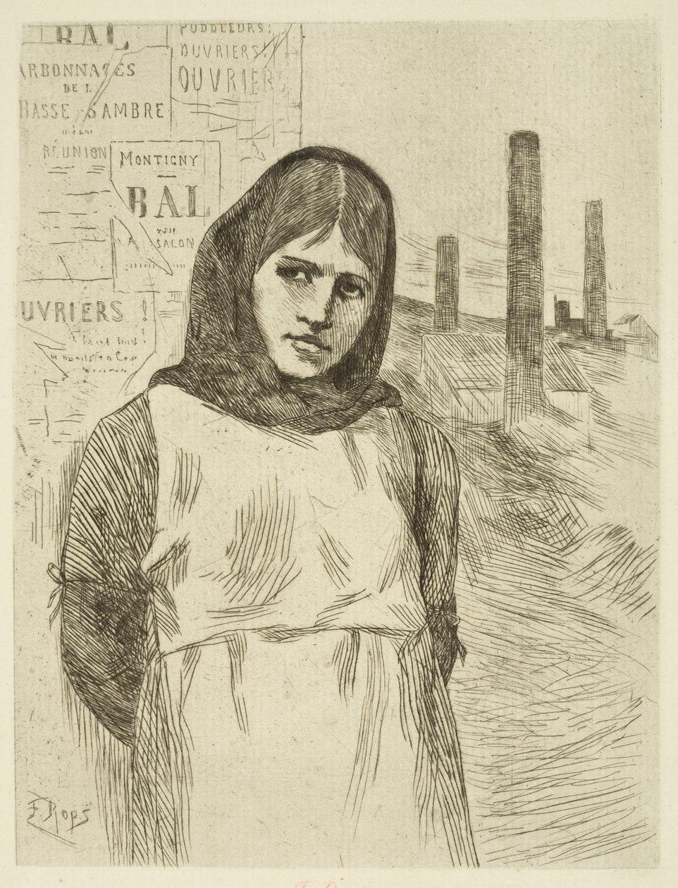 Streiken (Kullbrennerkvinnen) av Félicien Rops