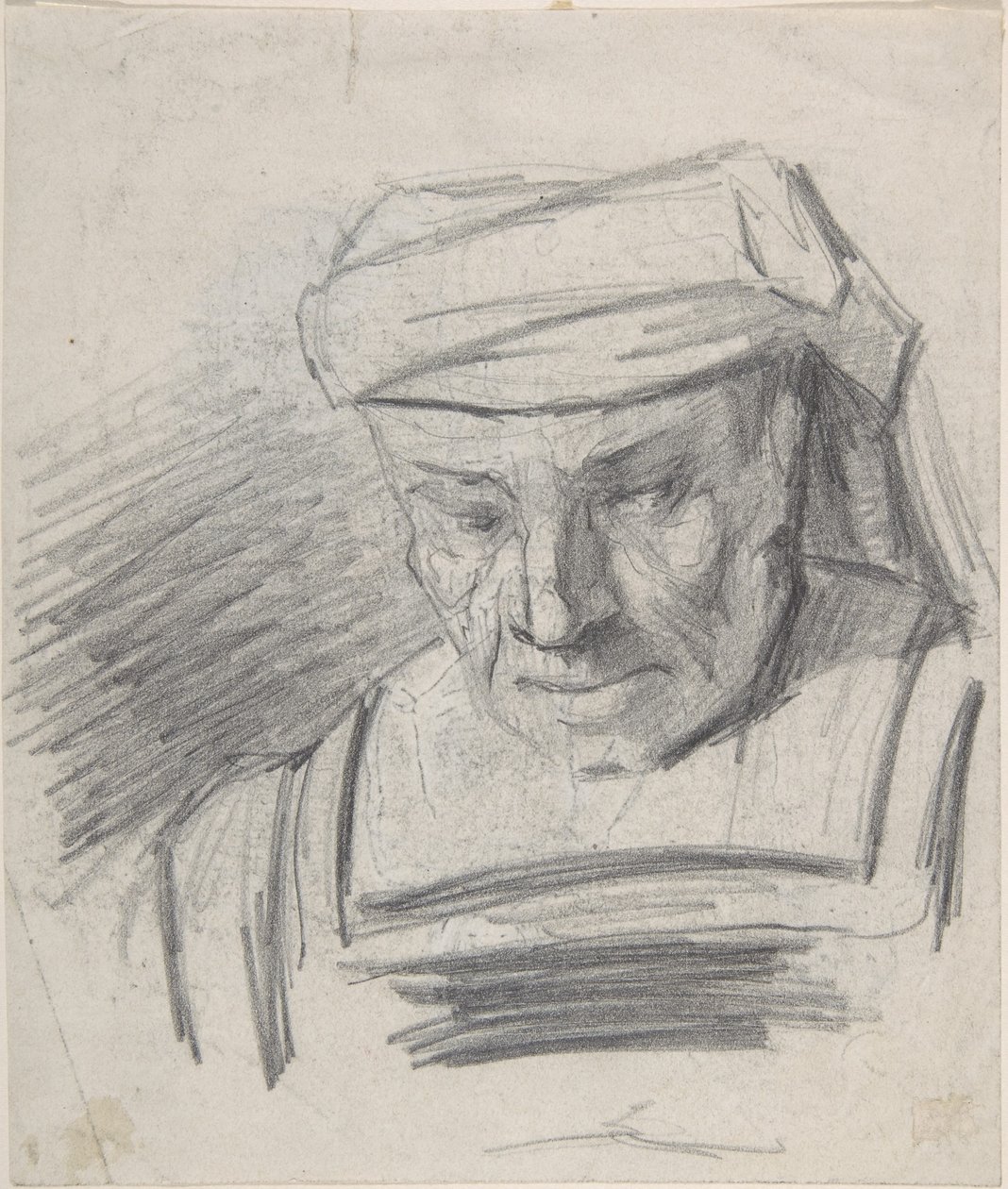 Hode av en figur med turban av Félicien Rops