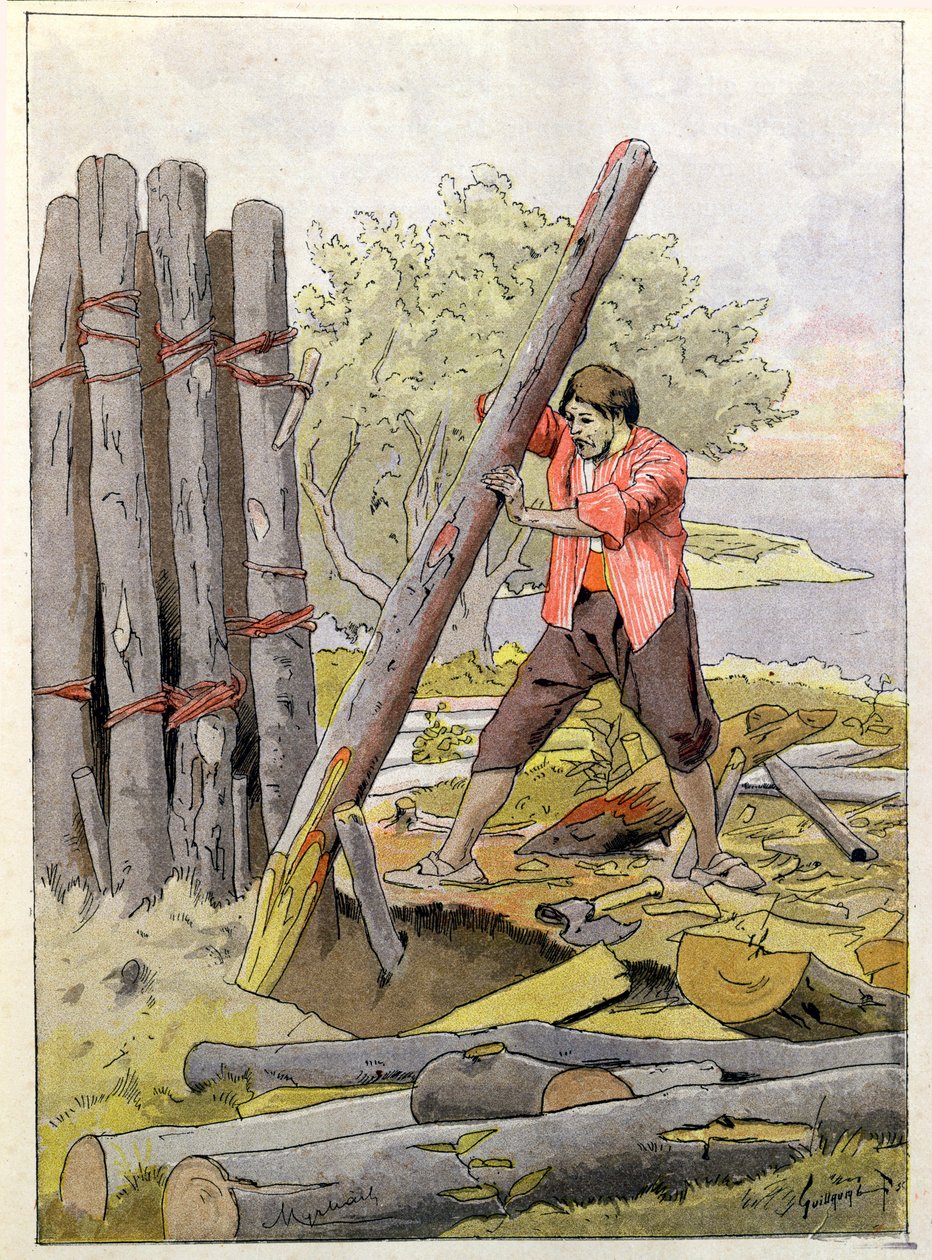 Robinson Crusoe bygger sin første bolig, 1930 av Felicien baron de Myrbach Rheinfeld