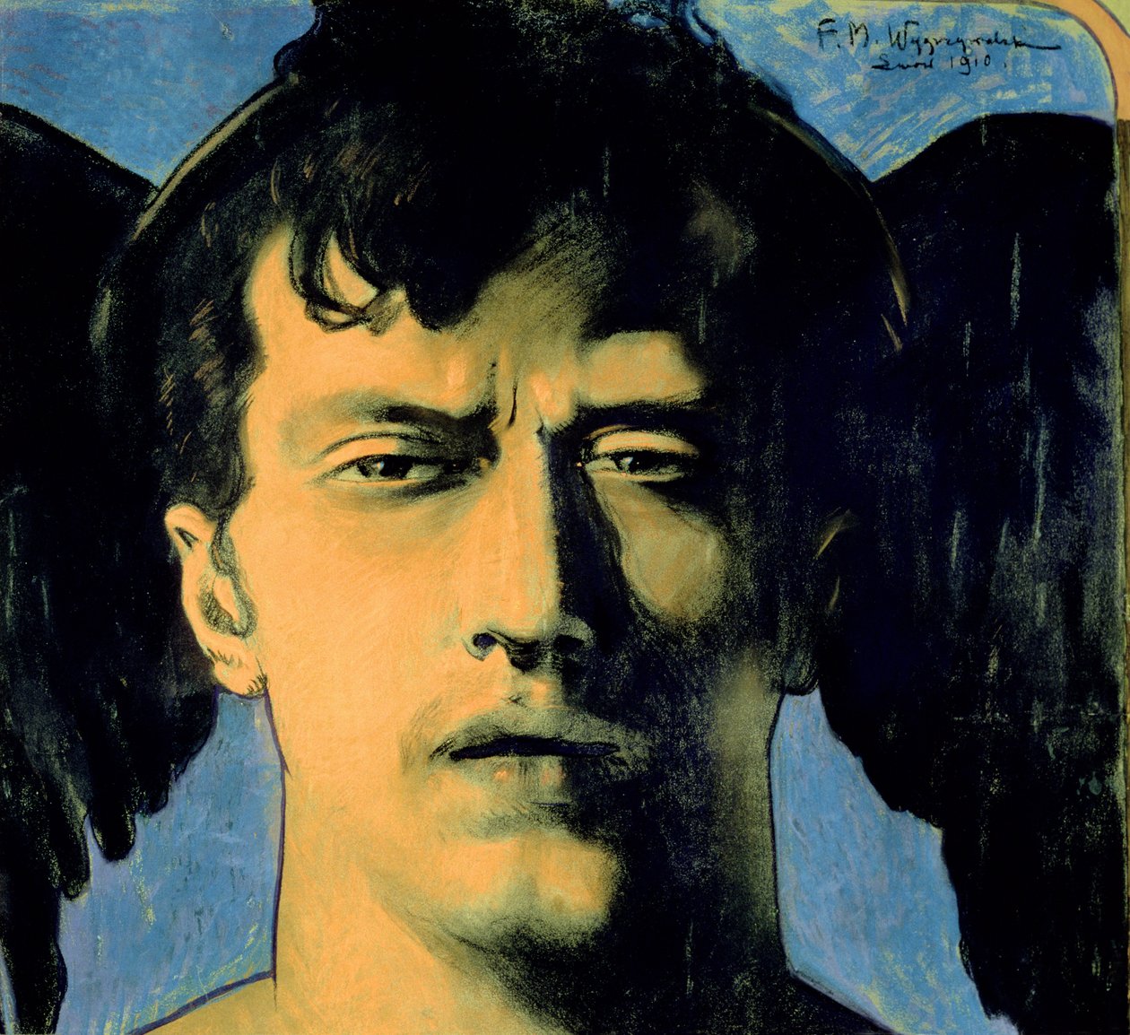 Selvportrett, 1910 (pastell og valpesyke på papir) av Feliks Michal Wygrzywalski