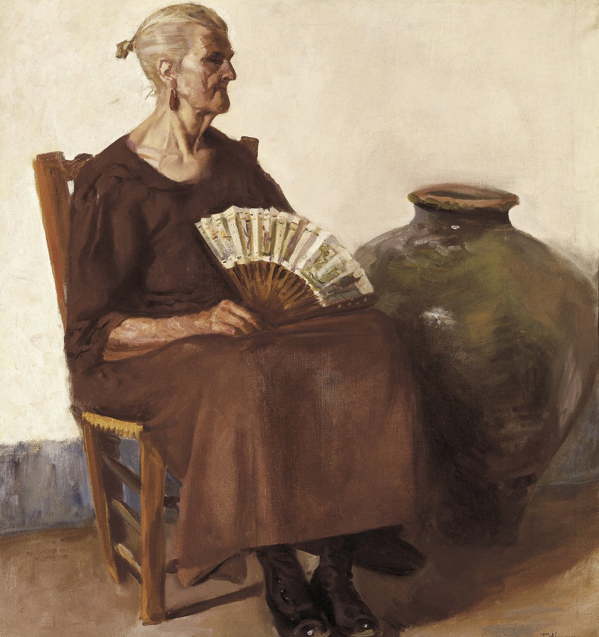 Sittende kvinne, 1900-tallet (olje på lerret) av Felipe Abarzuza y Rodriguez de Arias