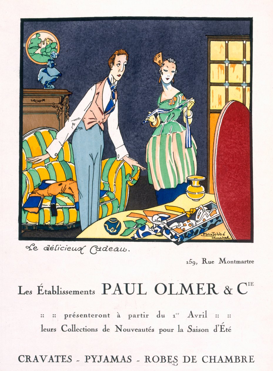Annonse for Paul Olmers sommersamling, ca. 1920-tallet (pochoir-trykk) av Felix A.M. Jobbe Duval