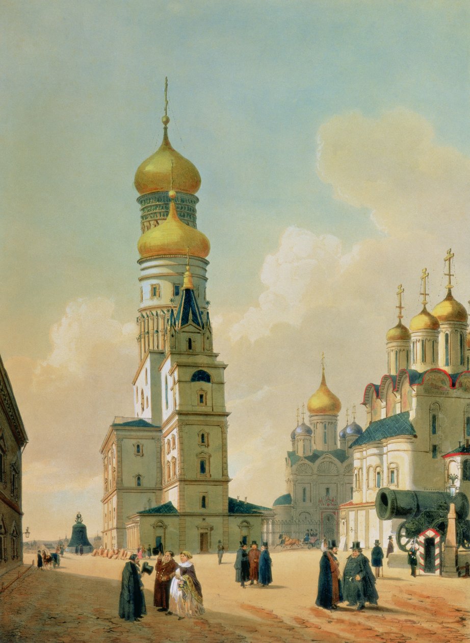 Ivan det store klokketårnet i Kreml i Moskva, trykt av Lemercier, Paris, 1840-tallet av Felix Benoist