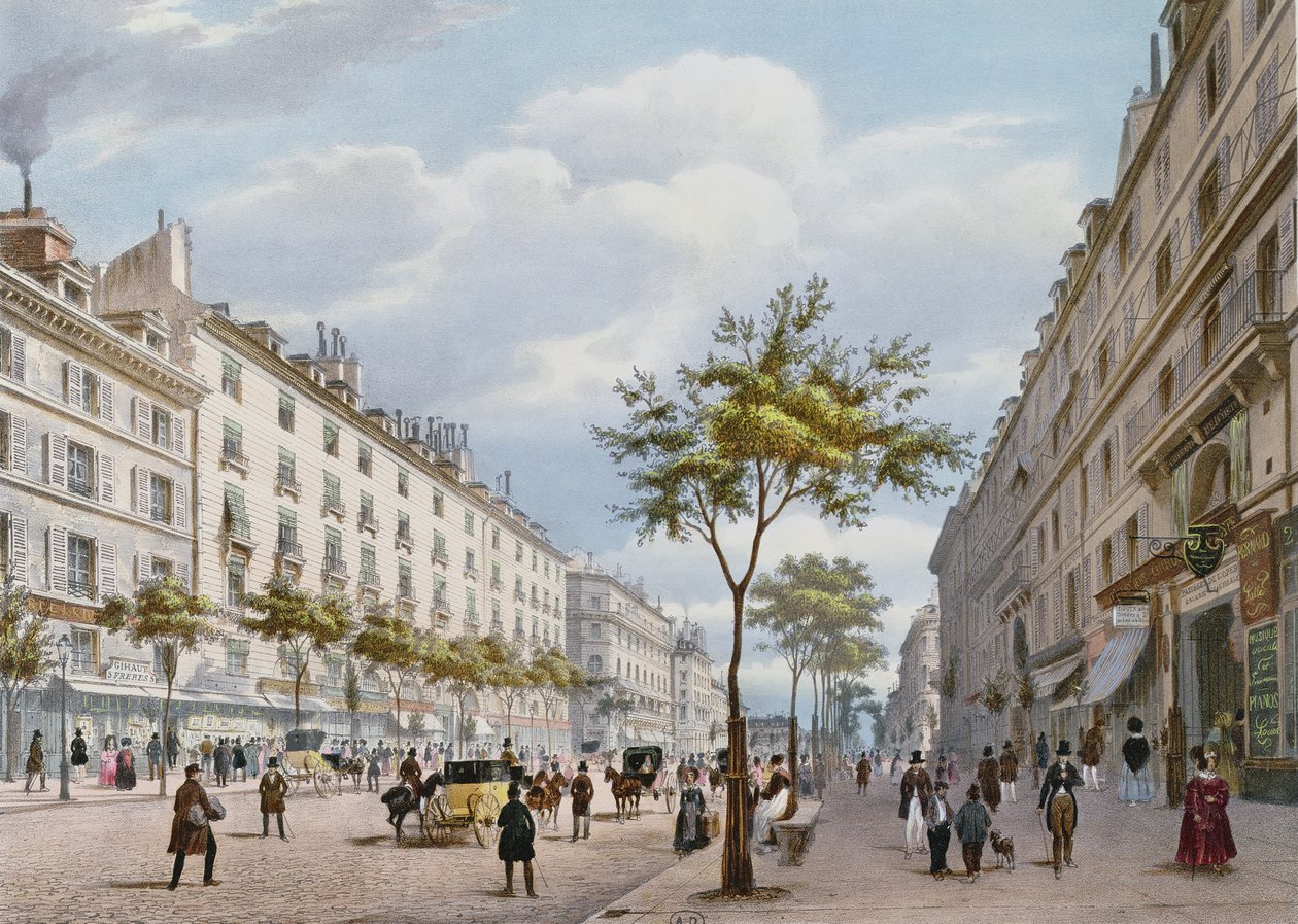 Boulevard des Italiens, ca. 1840 av Felix Benoist