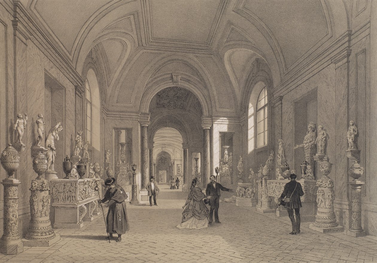 Vatikanmuseer, Gallery of the Candelabra, Roma, illustrasjon fra albumet 