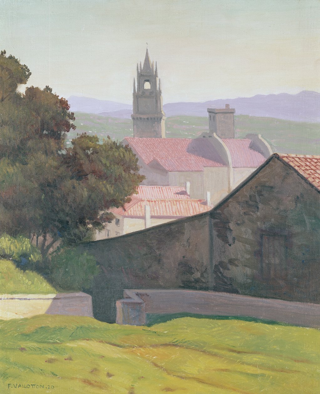 Landskap med kirke, 1920 av Felix Edouard Vallotton
