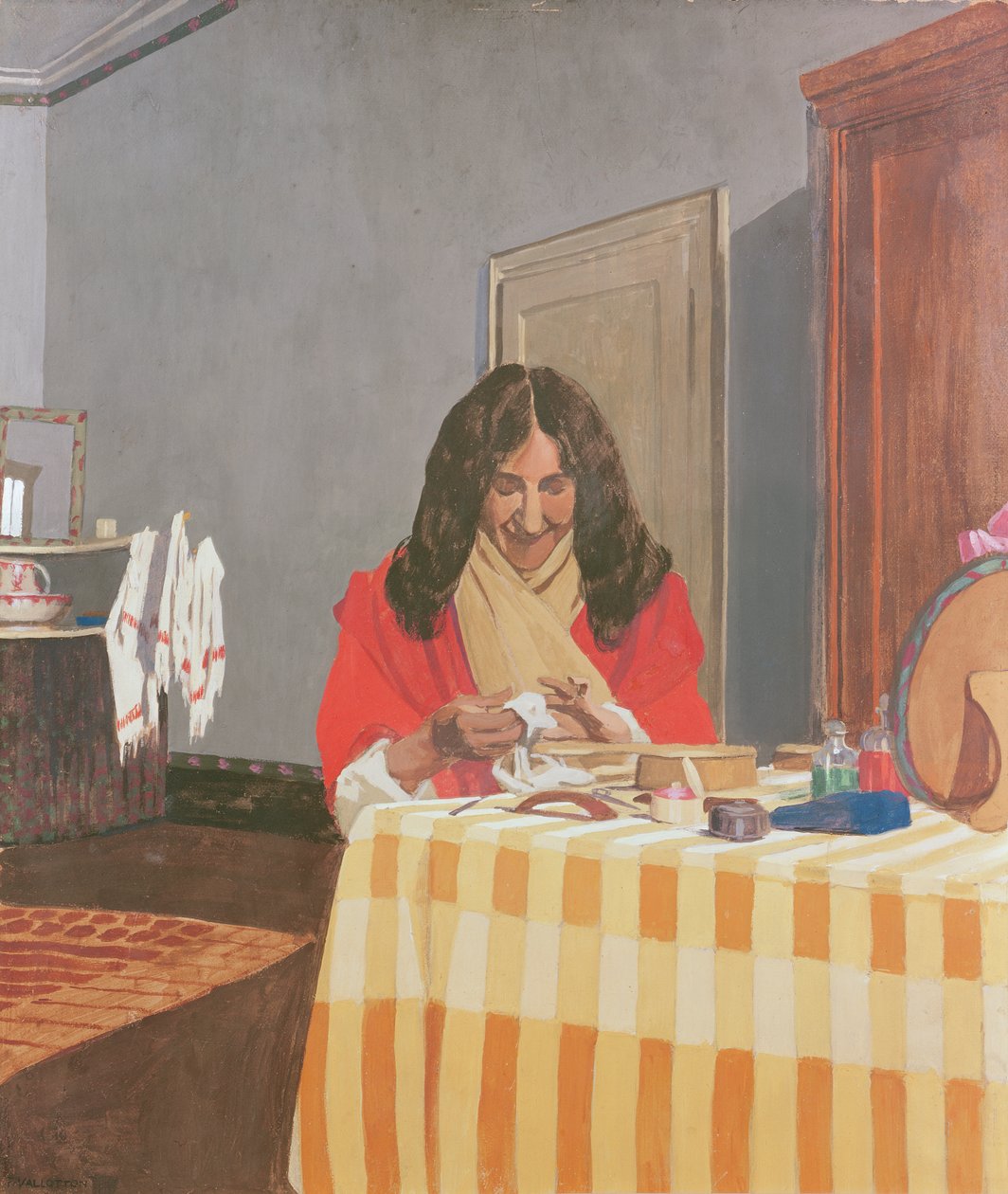 Portrett av fru Vallotton av Felix Edouard Vallotton
