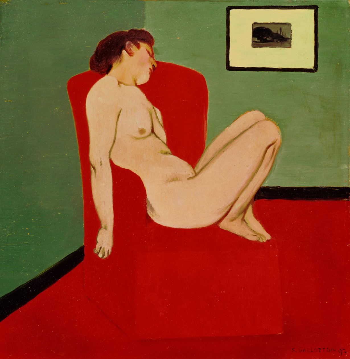 Sittende naken kvinne av Felix Edouard Vallotton