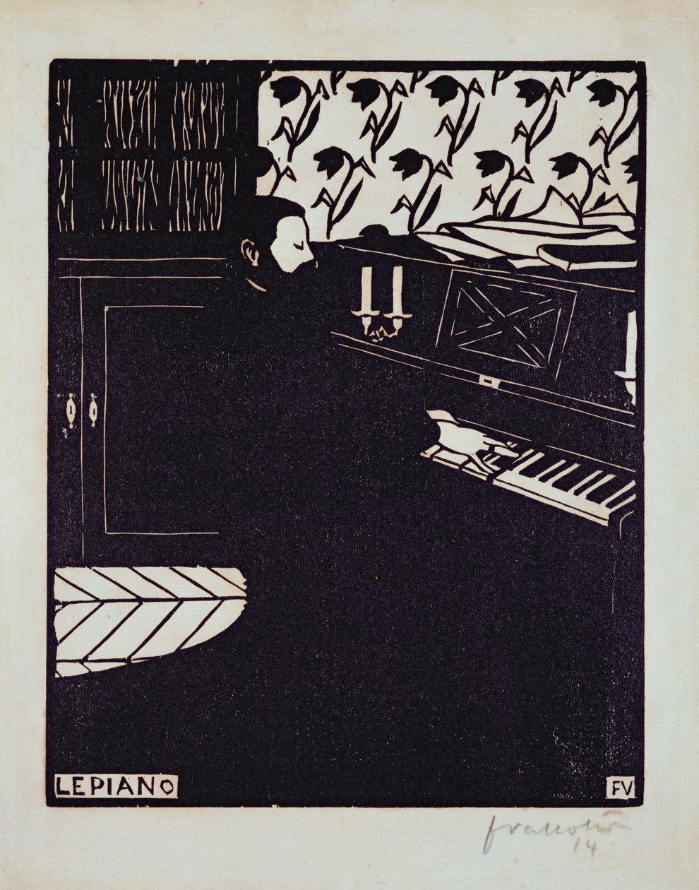 Pianoet, 1914 av Felix Edouard Vallotton