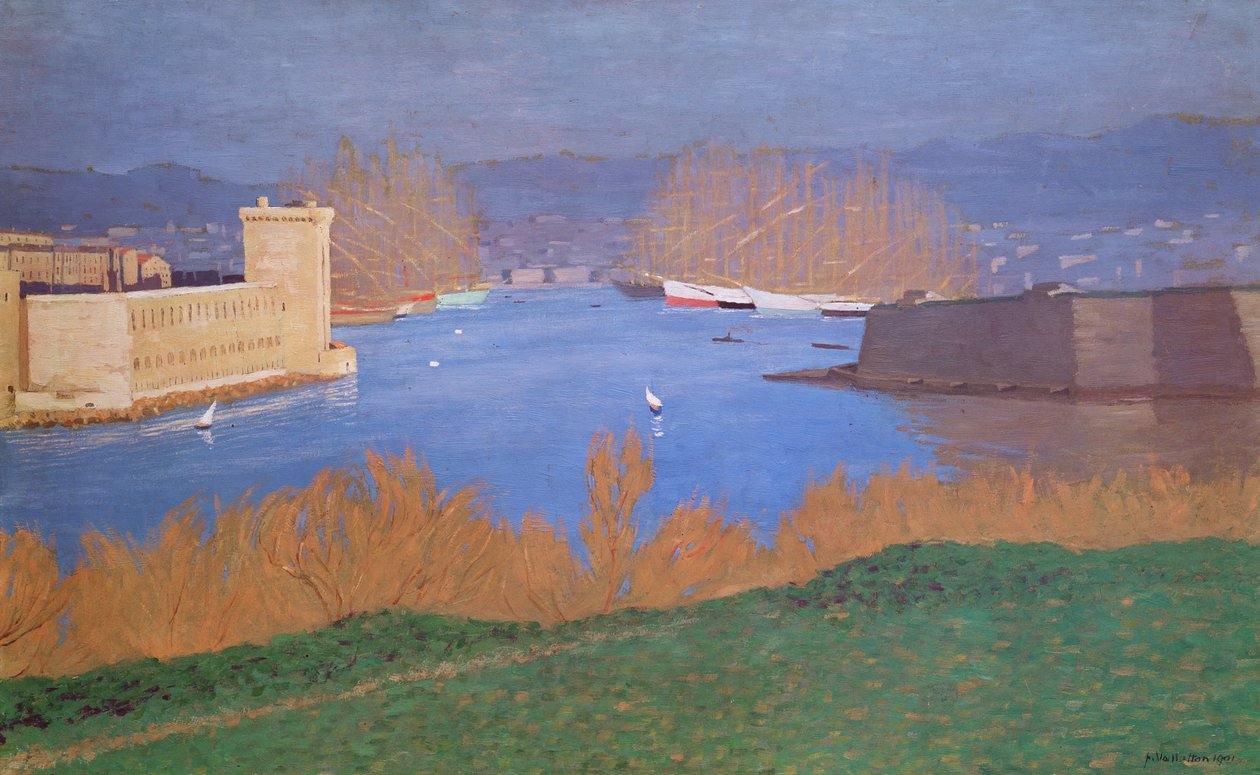 Havnen i Marseille, 1901 av Felix Edouard Vallotton