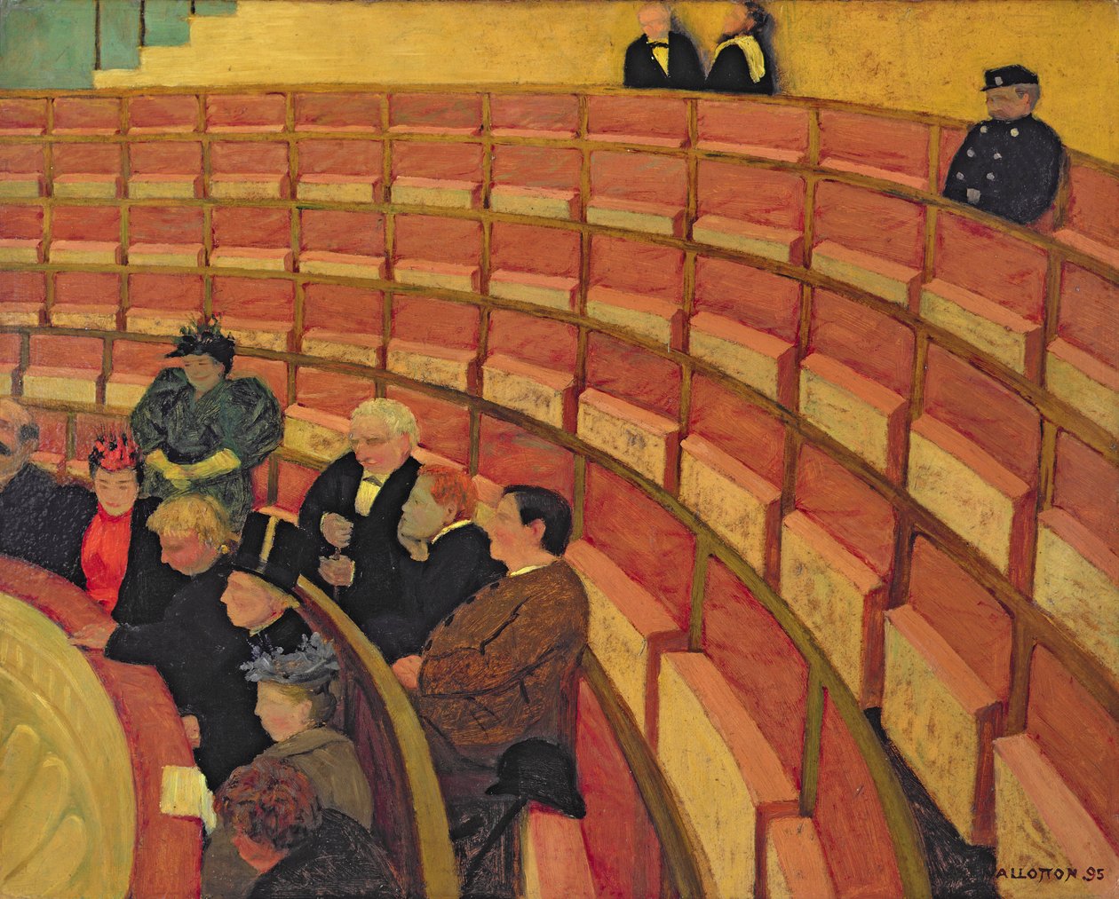 The Upper Circle ved Theatre du Chatelet, 1895 av Felix Edouard Vallotton