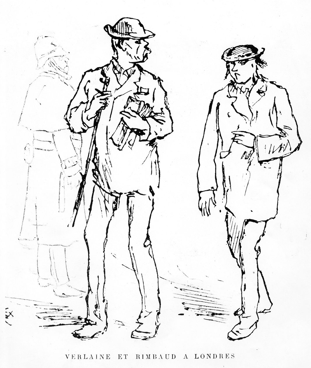 Paul Verlaine og Arthur Rimbaud i London, 1872 av Felix Regamey