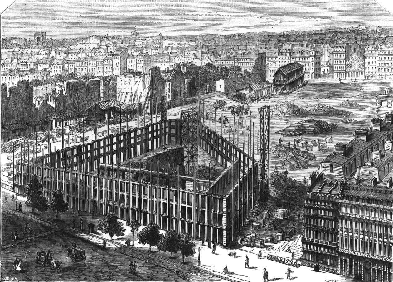 Transformasjon av Paris: Bygning i 1861, mellom gatene Neuve-des-Mathurins, Chaussee-d