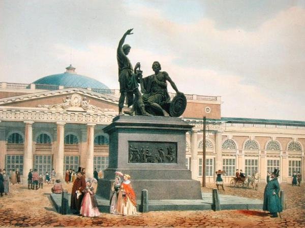 Minin og Pozharsky-monumentet i Moskva, 1840-tallet av Felix Benoist