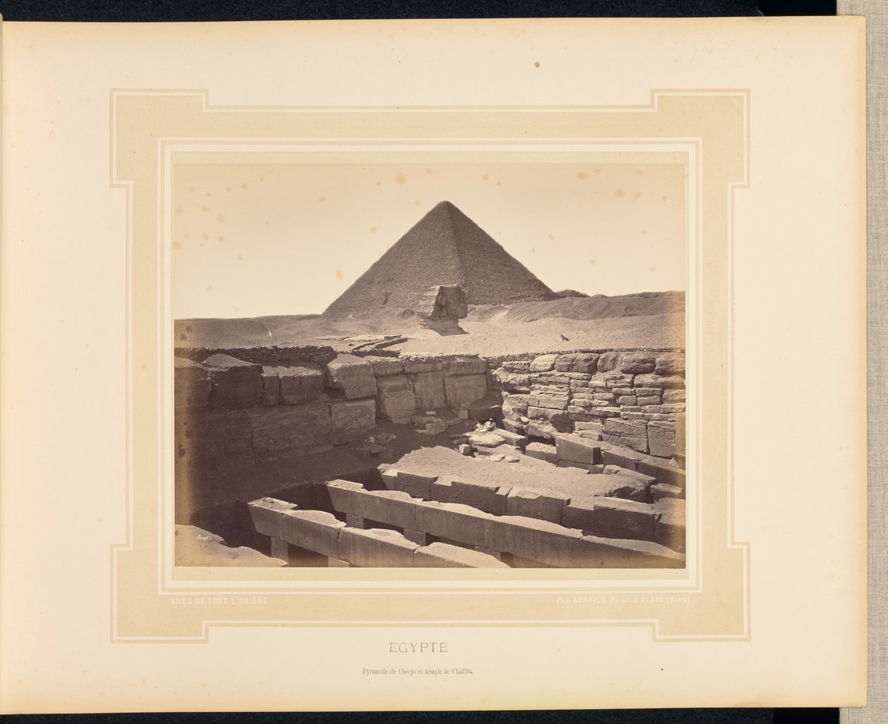 Egypt: Kheopspyramiden og Chaffra-tempelet av Félix Bonfils