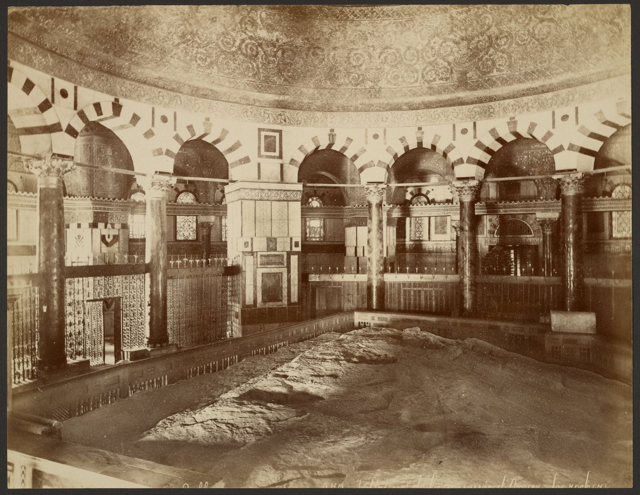 Interiør, Klippedomen, Jerusalem av Félix Bonfils