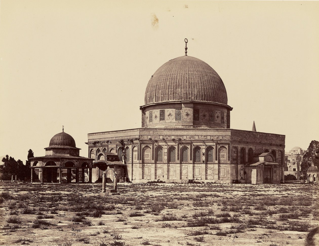 Omars moské og Davids domstol [Jerusalem] av Félix Bonfils