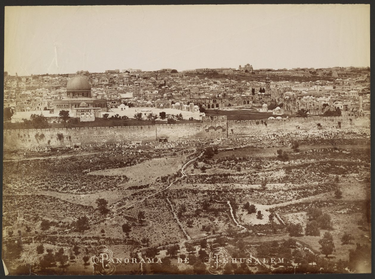 Panorama over Jerusalem av Félix Bonfils