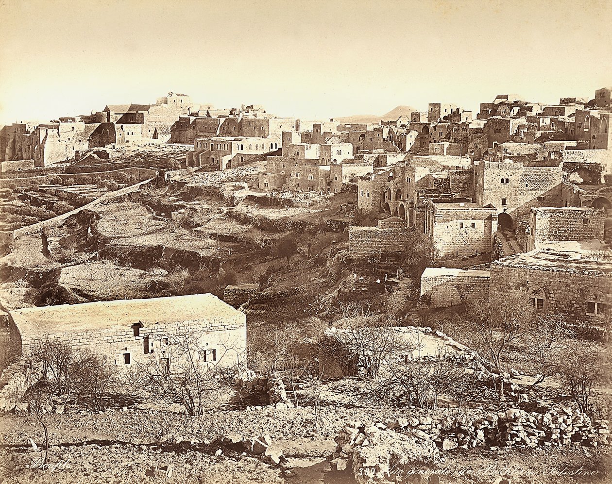 Panoramautsikt over Betlehem, Israel av Félix Bonfils