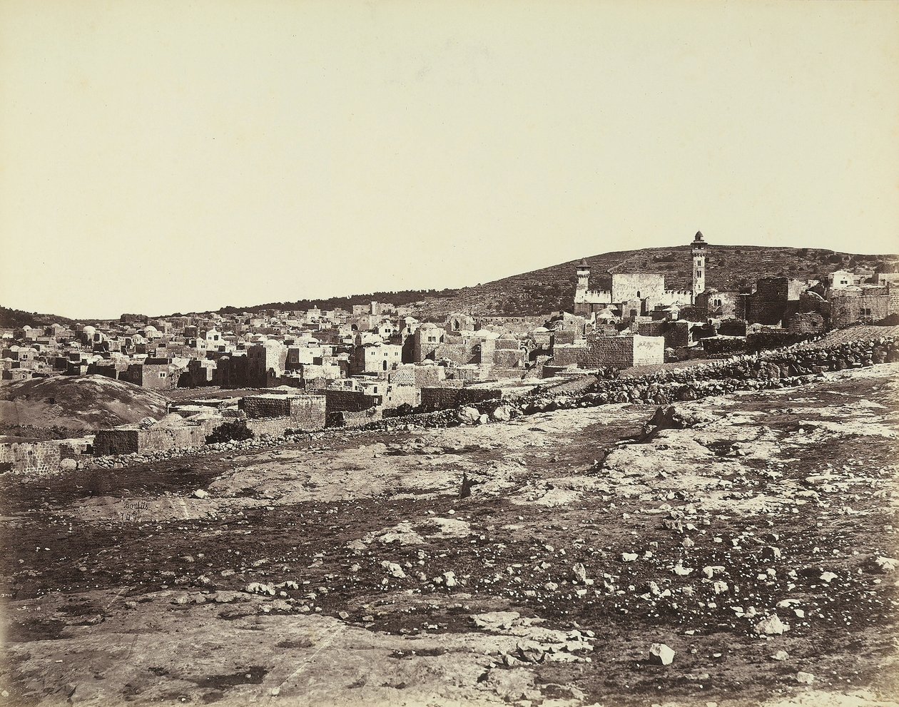 Panoramautsikt over Hebron av Félix Bonfils