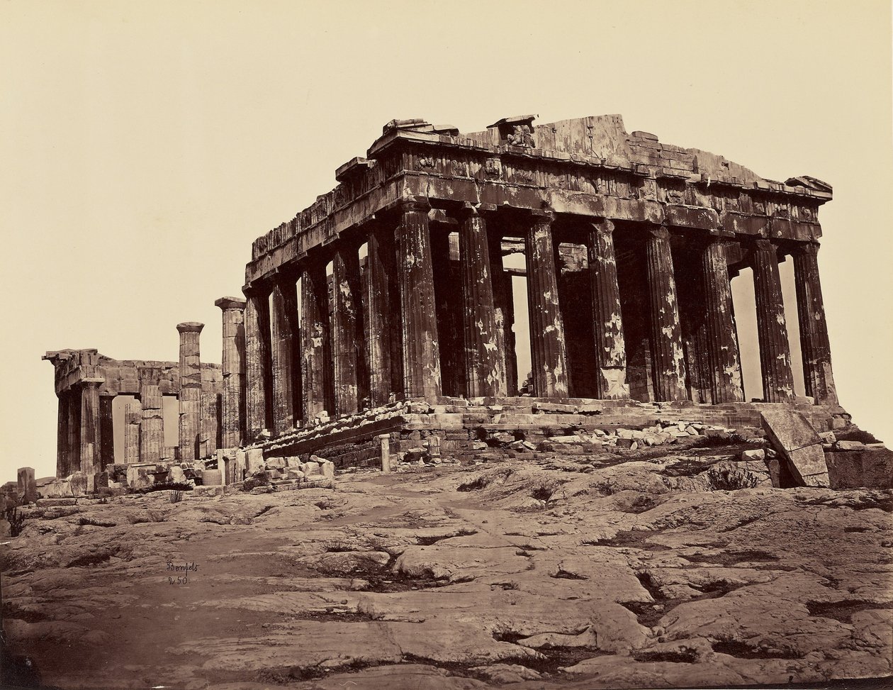 Parthenon, pris des propylées - Athen. [Fra nordvest] av Félix Bonfils