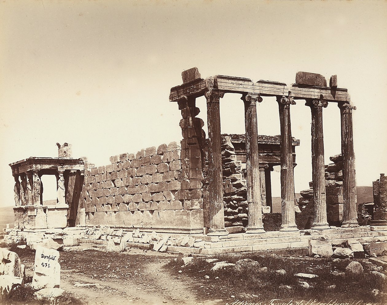 Erecteion-tempelet på Akropolis i Athen av Félix Bonfils