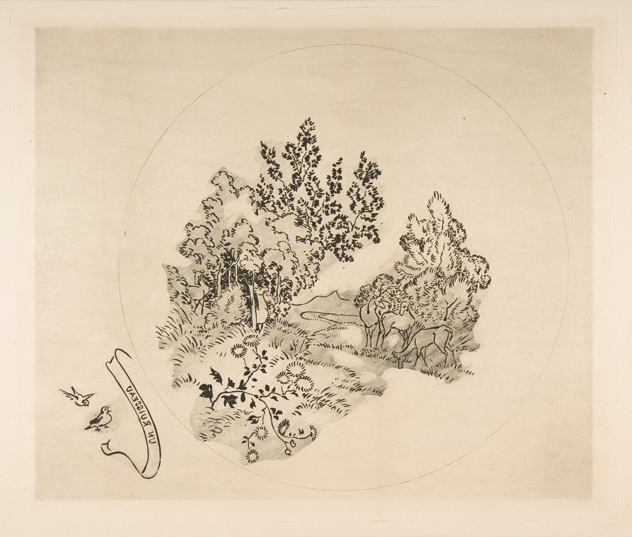 Dekorasjon for en tallerken: A Stream, 1870. av Felix Bracquemond