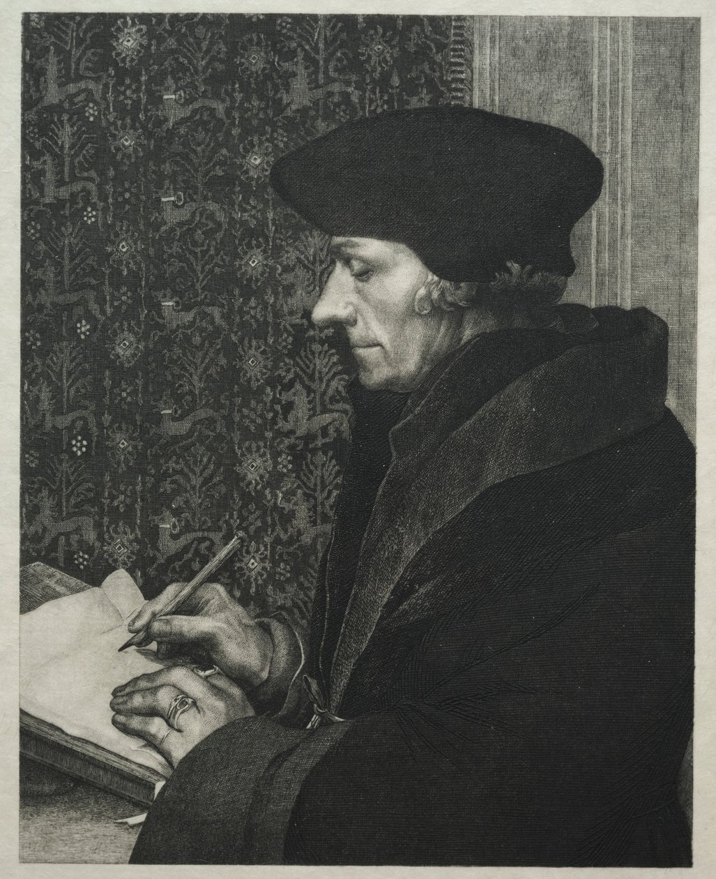 Erasmus, etter Holbein, 1863. av Felix Bracquemond