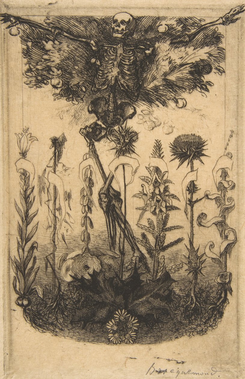 Frontispice for The Flowers of Evil, 1857. av Felix Bracquemond