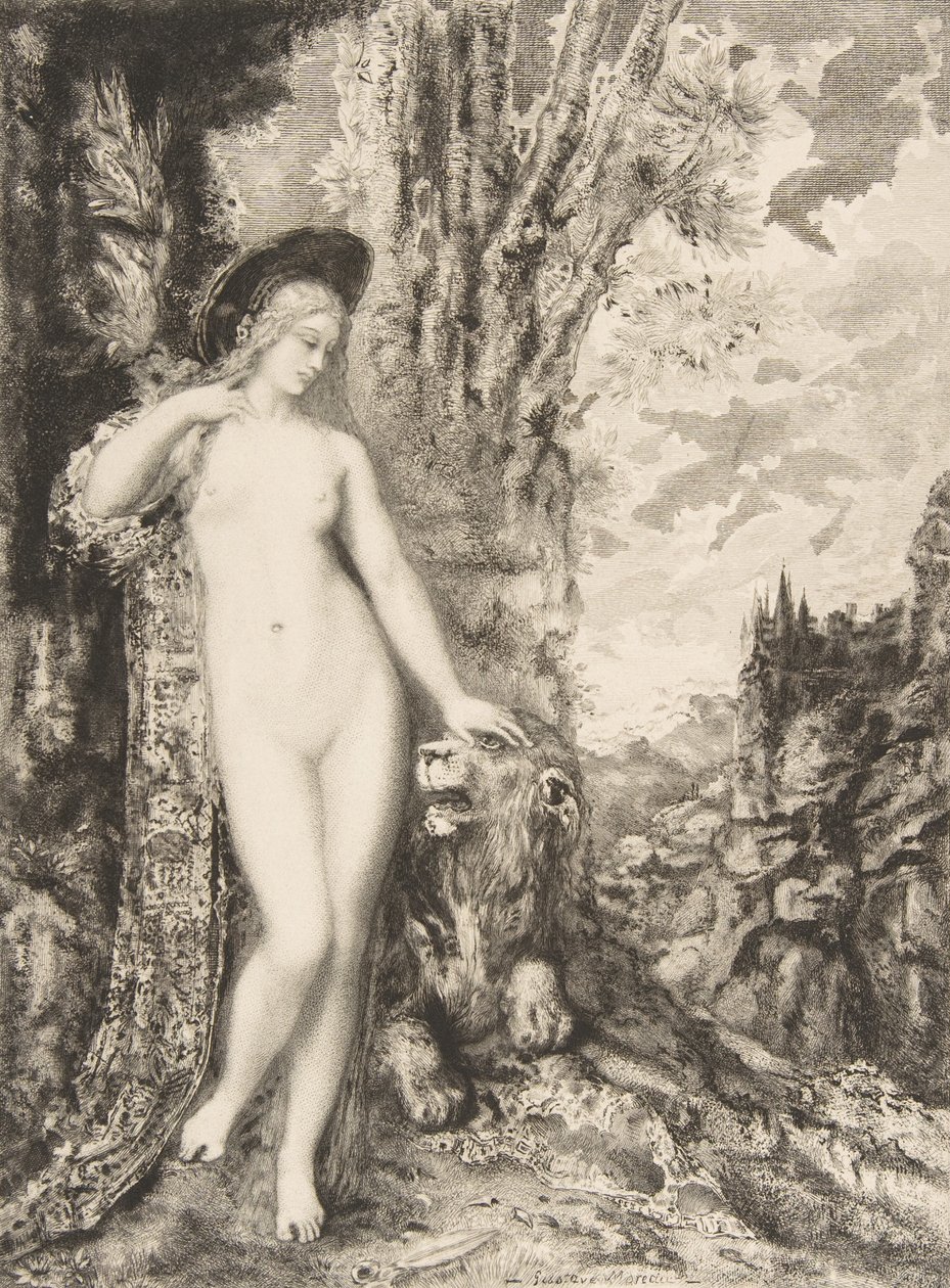 Den amorøse løven, 1886. av Felix Bracquemond