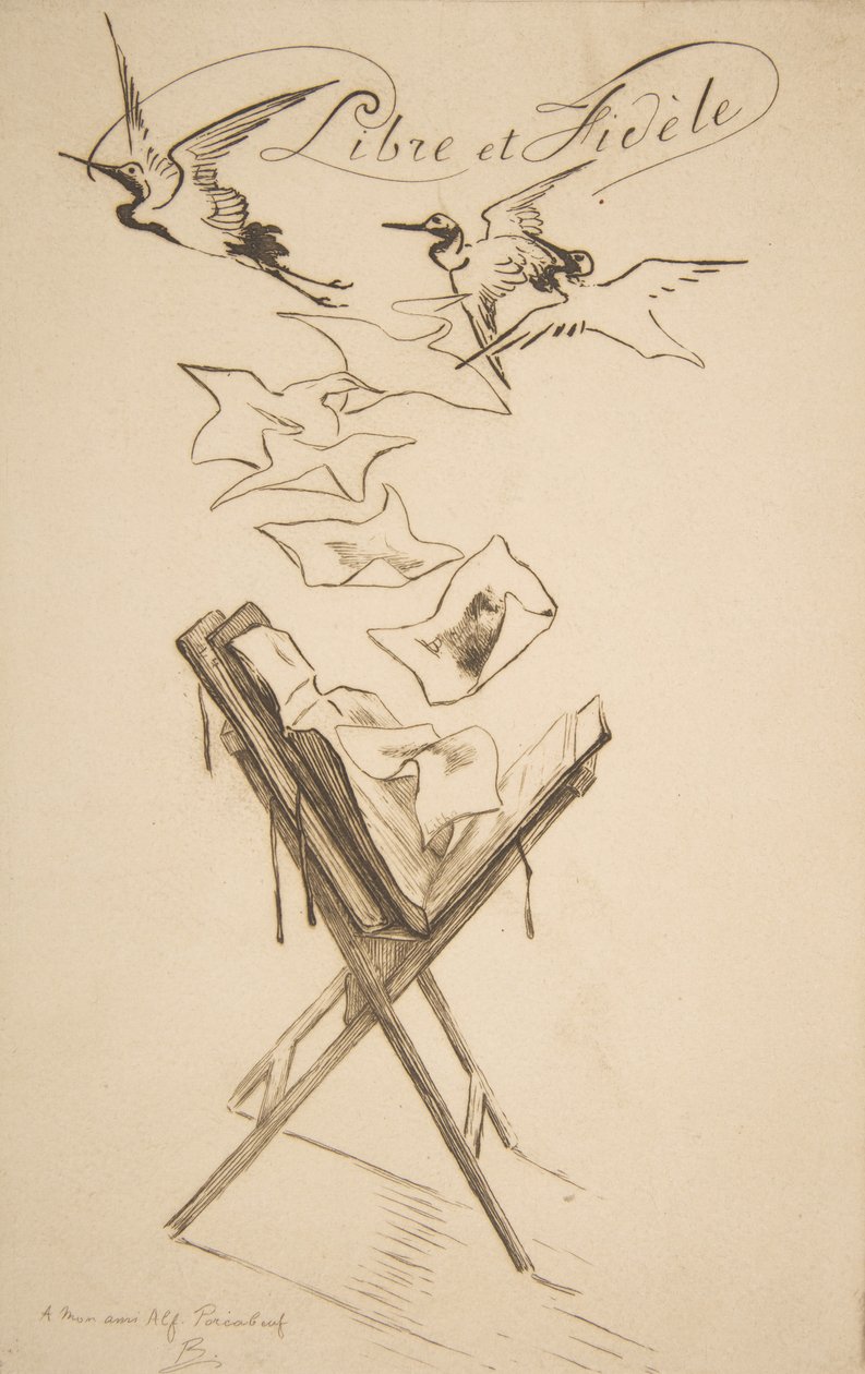 Fri og trofast, 1878. av Felix Bracquemond